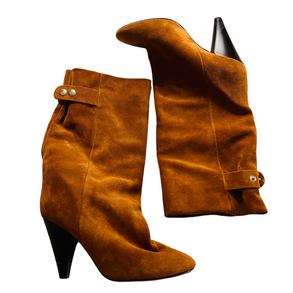 Isabel Marant Lakfee Brown Suede Booties Size 37 - Picture 4 of 10